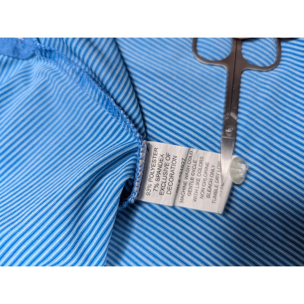 Johnnie-O Walsh Performance Golf Polo UPF 50 Moisture Wicking Striped Mens XXL - Picture 5 of 7